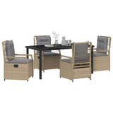 Set da Pranzo per Giardino 5 pcs Beige e Grigio Chiaro