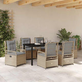 Set da Pranzo per Giardino 7 pcs Beige e Grigio Chiaro