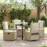 Set da Pranzo per Giardino 5 pcs Beige e Bianco Crema