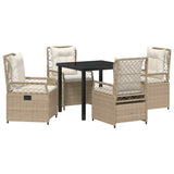 Set da Pranzo per Giardino 5 pcs Beige e Bianco Crema