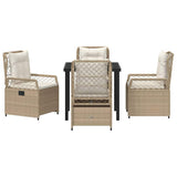 Set da Pranzo per Giardino 5 pcs Beige e Bianco Crema