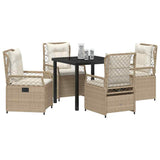 Set da Pranzo per Giardino 5 pcs Beige e Bianco Crema