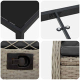 Set da Pranzo per Giardino 9 pcs Grigio chiaro polyrattan