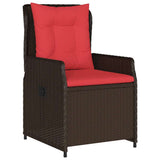 Set da Pranzo per Giardino 5 pcs Marrone Poly Rattan