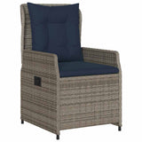 Set da Pranzo per Giardino con cuscino 5 pcs Grigio Poly Rattan
