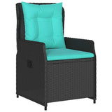 Set da Pranzo per Giardino con cuscino 9 pcs Nero Poly Rattan