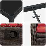 Set da Pranzo per Giardino 5 pcs Marrone polyrattan