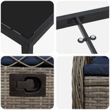 Set da Pranzo per Giardino 5 pcs Grigio polyrattan