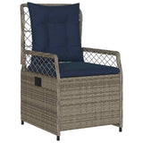 Set da Pranzo per Giardino 5 pcs Grigio polyrattan