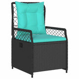 Set da Pranzo per Giardino 5 pcs Nero polyrattan