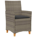 Set da Pranzo per Giardino 7 pcs Grigio polyrattan