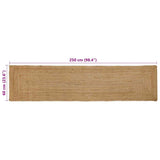 Tappeto Beige 60 x 250 cm Juta