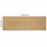 Tappeto Beige 80 x 250 cm Juta