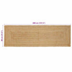 Tappeto Beige 80 x 400 cm Juta