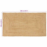 Tappeto Beige 100 x 200 cm Juta