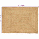 Tappeto Beige 140 x 200 cm Juta