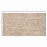 Tappeto Naturale e bianco 80 x 150 cm Juta