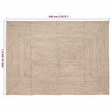 Tappeto Naturale e bianco 240 x 340 cm Juta