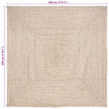 Tappeto Naturale e bianco 300 x 300 cm Juta