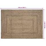 Tappeto Naturale e nero 160 x 230 cm Juta