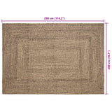 Tappeto Naturale e nero 200 x 290 cm Juta