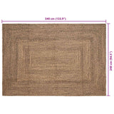 Tappeto Naturale e nero 240 x 340 cm Juta