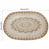 Tappeti per area Naturale con stampa bianca 122 x 183 cm Juta