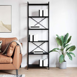 Libreria Rovere nero 60 x 30 x 188 cm Legno truciolato