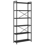 Libreria Rovere nero 80 x 30 x 188 cm Legno truciolato