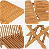 Set da Pranzo per Giardino 5 pcs Marrone Legno di teak solido