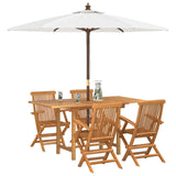 Set da Pranzo per Giardino 5 pcs Marrone Legno di teak solido