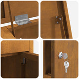 Cassetta per pacchi con porta Ruggine 44,5 x 29 x 110,5 cm