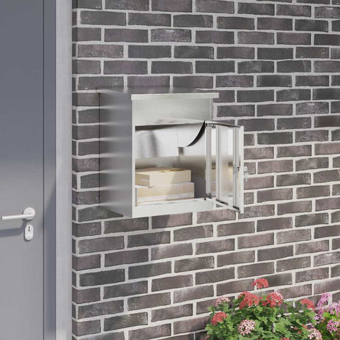 Cassetta per pacchi Nero 44 x 35 x 59 cm Acciaio inossidabile