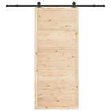 Porta scorrevole Marrone 100 x 208 cm Legno di pino massello