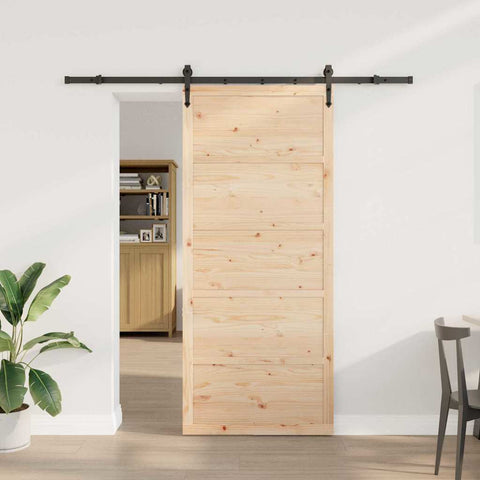 Porta scorrevole Marrone 100 x 208 cm Legno di pino massello