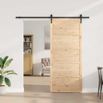 Porta scorrevole Marrone 100 x 208 cm Legno di pino massello