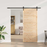 Porta scorrevole Marrone 100 x 208 cm Legno di pino massello