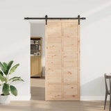 Porta scorrevole Marrone 80 x 208 cm Legno di pino massello