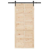 Porta scorrevole Marrone 80 x 208 cm Legno di pino massello