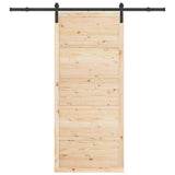 Porta scorrevole Marrone 90 x 208 cm Legno di pino massello