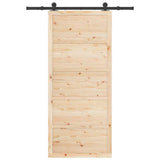 Porta scorrevole Marrone 80 x 208 cm Legno di pino massello