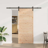 Porta scorrevole Marrone 90 x 208 cm Legno di pino massello