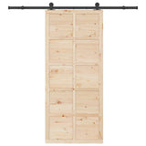 Porta scorrevole Marrone 90 x 208 cm Legno di pino massello