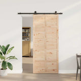 Porta scorrevole Marrone 80 x 208 cm Legno di pino massello
