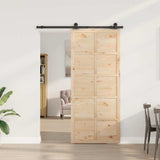 Porta scorrevole Marrone 80 x 208 cm Legno di pino massello