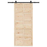 Porta scorrevole Marrone 80 x 208 cm Legno di pino massello