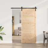 Porta scorrevole Marrone 80 x 208 cm Legno di pino massello