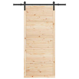 Porta scorrevole Marrone 80 x 208 cm Legno di pino massello