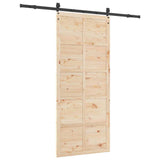 Porta scorrevole Marrone 90 x 208 cm Legno di pino massello
