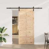 Porta scorrevole Marrone 90 x 208 cm Legno di pino massello
